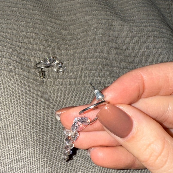 Vintage Silver diamond earrings - Picture 5 of 6